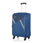 Safari Swift Plus 59cm Small Cabin Trolley Bag Polyester Expandable Soft Luggage, 4 Wheel 360 Degree Wheeling, AntiTheft Securi Zippers, Travel Bag, Suitcase for Travel, Trolley Bags for Travel, Blue