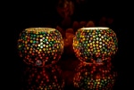 Candle Holder Mosaic Glass Tea Light Holder,Handmade Romantic Glass Tealight Candle Pack Of 2 Votive