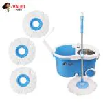 Vault Bharat Premium Quality Mop Bucket for Floor Cleaning with 3 Extra Refill (Warranty:1 Year)