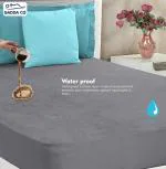 GADDA CO Mattress Cover King Size| Bed Protector for Double Bed (78 x84 x 12 ) Grey