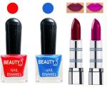 OUR BEAUTY Perfect Combo Of Velvet Matte Lipsticks Ultra Shine Nail Polish (Set Of 4)