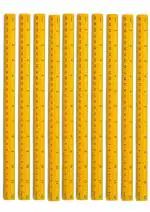 Pmw - Measuring Wooden Ruler -12-inch/30 cm (Pack of 10) - Student Ruler - Wooden Scale