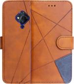 SUPER ME Vivo S5 Brown Leather Dual Protection Flip Cover