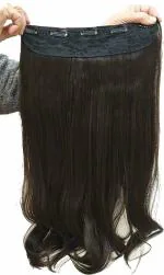 PHKMALL 5 Clips Wavy Synthetic Heat Resistant Extension Hair Extension