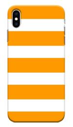 MobiEra Apple iPhone Xs Max White Orange Design Plastic Hard Case Cover