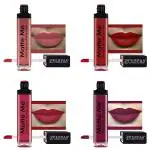 Perpaa Peach Nude, Bright Red, Reddish Pink, Maroon Berry Lipstick (Pack Of 4)