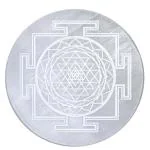 Crystal Divine Engraved Sri Yantra Selenite Plate to Charge Crystal Selenite Charging Plates Selenite Stone Crystal Charging Plate Selenite Crystal Charging Plate Selenite Plate for Charging