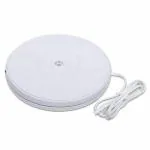 PowerPak NAL 250 25cm White Electric Motorized Turntable Rotating Display Stand with LED