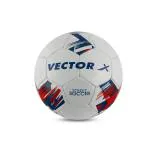Vector X Street Soccer Ball Rubberised Hand Stitched Football (White-Blue-Red) Size-4