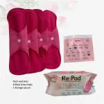 Re:Pad Reusable Sanitary Pads Blue and pink(4 Maxi)