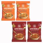 The. SuperFood. Factory Instant Noodles (340g) Chilli Garlic & Fiery Chilli | No Maida | No MSG | High Protein | High Fibre | Cholesterol Free | Not Fried | Korean noodles | Ramen | Healthy (85gm x 4)