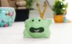 Leafy Tales Ceramic Frog Shape Planter, Green, Small Size 1 Pc