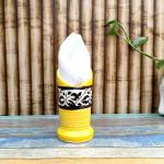 ARDVAN INDIA Handpainted Ceramic Napkin Holder for Dining Table Tissue Droll One-Handed Tear Paper | Tissue Paper Holder | Paper Towel Holder Stand for Kitchen Lining Table (Yellow)