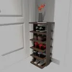 ESTANTERIA SCHUHE Engineered Wooden Open Shoe Rack, 6 Tier Shoes Organizer Shelf for Living Room, Bedroom, Home, Office (Wenge)