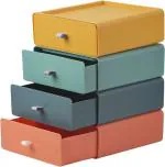 BHISRA Desktop Storage Box, Stackable Large-capacity Makeup Drawer, Desk Supplies Organiser for Office, Bathroom, Countertop , Colourful Storage Box Drawer - Multipurpose Desktop Stackable Organizer For Stationery And Office Supplies