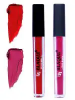 bq BLAQUE Matte Liquid Lip Gloss Combo of 2# 102-105 (8 ml, Red & Dark & Bold Pink)