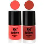 SM FASHION Long Lasting Nail Polish | Nail Paint Combo 7 ml Each) - Set of 2 Baby Pink-Dark Peach