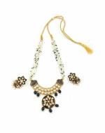 Bella Store Women Black Golden Brass Meenakari Wedding Traditional Occasion Necklace Set
