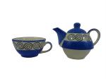 Caffeine Blue Ceramic Teapot, 250 Ml