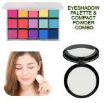 LADYEYE Makeup Combo for Women - Eyeshadow Palette + Compact Powder
