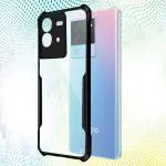 Fashionury TPU+Plastic Shockproof Crystal Clear Iqoo Neo 6 5G Back Cover Case | 360 Degree Protection | Protective Design | Transparent Back Cover Case for Iqoo Neo6 5G (Black Bumper)