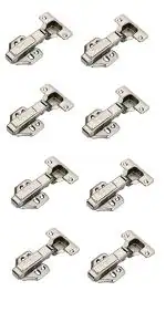 4-YOU Silver Steel Inset 14 to 22 mm Soft Close Hydraulic Clip On Concealed Hinge - 15 Degree Crank (pack of 4)