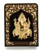HEM JEWELS 999 Gold Ganesh Frame For Gift & Home Decor (4x3 Inch) (Pack of 1)