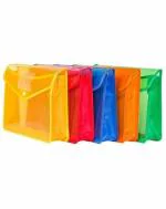 Shining Zon Envelope Folder Transparent Poly-Plastic A4 Documents File Storage Bag with Snap Button Set of 5 Certificate File Holder Document Folder for A4 Size Legal Brief Bag for Document