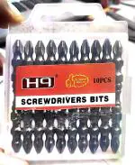 H9 1/4 Hex Double Ended Magnetic Screwdriver Bit Ph2 Bits Nickel Finish S2 Taiwan For Industrial & Home Use in Screw driver Power Tools (Pack Of 10 Pcs) (Size Ph2 - Ph2 X 65 Mm)
