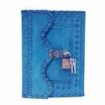 pranjals house Ocean Blue Leather Handcrafted Diary 100 Pages