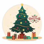 CVANU Merry Christmas Tree Vinyl Wall Sticker for Wall Decor