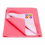 BeyBee Waterproof Rubber Sheet Baby Bed Protector Dry sheet (100 cm x 70 cm) - Salmon Rose