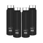 Pigeon Hydra Plus Stainless Steel Coloured Water Bottle 900 Ml (Pack of 4, Black, Steel)