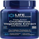 Life Extension Triple Action Cruciferous Vegetable Extract and Resveratrol 60 vegetarian capsules