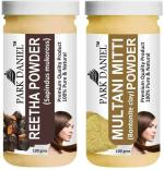 Park Daniel Pure And Natural Reetha Powder And Multani Mitti Powder, 100 G Each (Combo Of 2) |Hair Care|Dandruff Control hair Powder|Healthy Strong Hair Mask