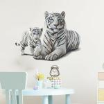 Indian Royals Tiger and tiger Cute baby Peel and Stick Self Adhesive Wall Sticker( 30 CM X 39 CM )
