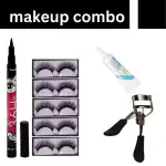 Extraposh False Eyelashes-Set of 5, Eyelashes Glue 36 HR Eyeliner Eyelash Curler (4 Items in the set)