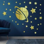 Ashamohar Home Decor Om with Star Wall Sticker Pooja Drawing Hall Room Wall Decoration Self Adhesive Sticker Gold (Pack of 1)