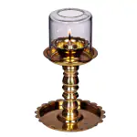 Sabar Glasscrafts Brass Diyas for Pooja | Brass Lamps with Traditional Design | Pooja Room Decoration Lamp | Samai Diya Stand for Festive Occasions | Traditional Diya | Multipurpose Deep
