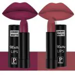 PERPAA Creamy Matte Lipstick Combo Set Of 2 Bright Long Stay Intense Color 3.5gm Each|Cherry Red,Brick Red