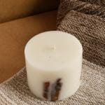 Light Jewels Paraffin Wax Cinnamon Fragrance Pillar Candle , Pack of 1