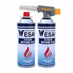 GRAND CONYON ADVENTURES Automatic Camping Gas Torch Blowtorch Welding Flame Gun Food Gun Butane Gun Torch with 2 Butane Gas Canister 225g Each