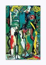 Tamatina Multicolor Jackson Pollock Art Two Modern Abstract Dripped Art Canvas Painting - 24X16 Inch