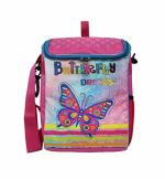 Weshopaholic Polyester Butterfly Character 2 in 1 Box Shaped School Bag and Sling Bag