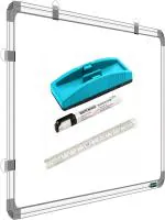 SHELFKING 2X3 Feet, Non Magnetic Both Side Writing Whiteboard & Chalkboard, Pack of 4 Item White, Green board (600 mm x 900 mm)