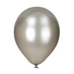 Hippity Hop Rubber Silver Chrome Balloons For Birthdays (Pack Of 5)