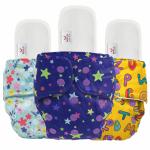 Mylo Essentials Cloth diapers for babies with 3 Free Insert, Oeko Tex Certified for 3Months to 3Years, Pack of 3 (ABC, Twinkle, Floral)