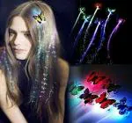 KT ENTERPRISE LED Flashing Light Butterfly Hair Clip Braid Optical Fibber Hairpin Party Decor Girl and Women Party Favours Multicolor