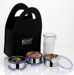 Greenaxy Dishwasher Safe and BPA Free Stainless Steel Tiffin Set (pack of 4)