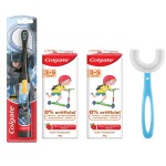 Batman Battery Toothbrush for kids+Colgate Kids Anticavity Toothpaste for 3-5 Years(80g)+U-Shaped 360 Oral Teeth Cleaning For 3-12 Years